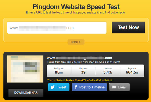Pigdom Website Spped Test