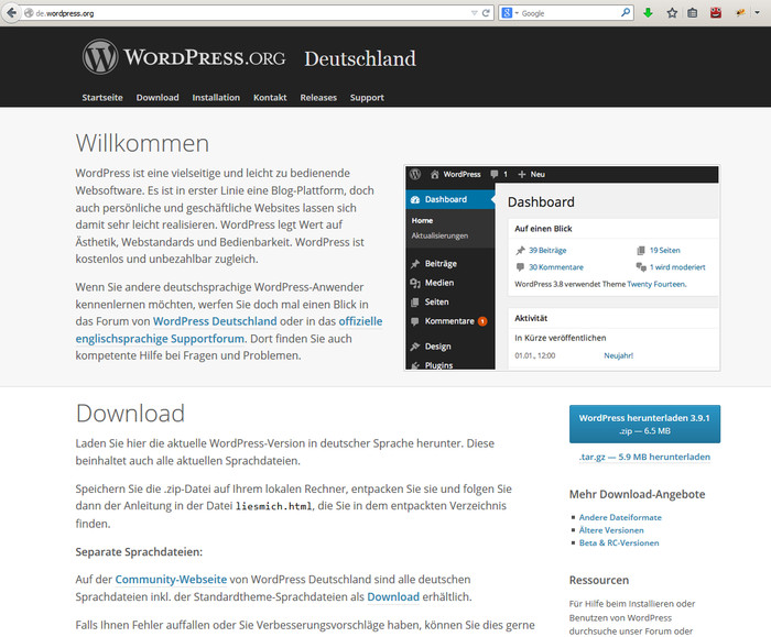 Download von WordPress