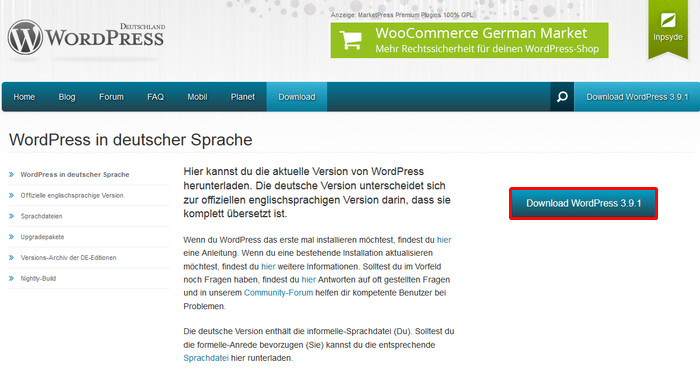 Deutsches WordPress Paket