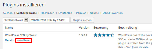 WordPress SEO by Yoast installieren