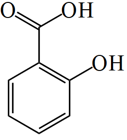 Skeletal formula of salicylic acid