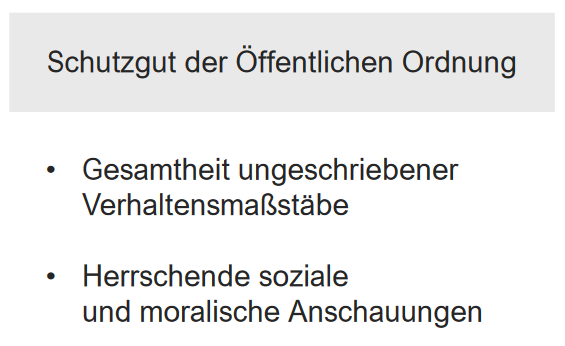 Öffentliche Ordnung Generalklausel