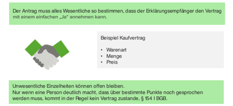 Zustandekommen von Verträgen