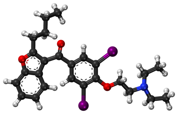 Amiodarone ball-and-stick model