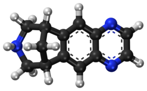 Varenicline ball-and-stick model