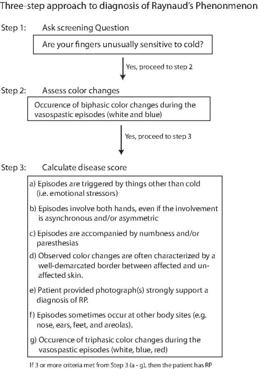Consensus Diagnostic Criteria Raynaud's Phenomenon
