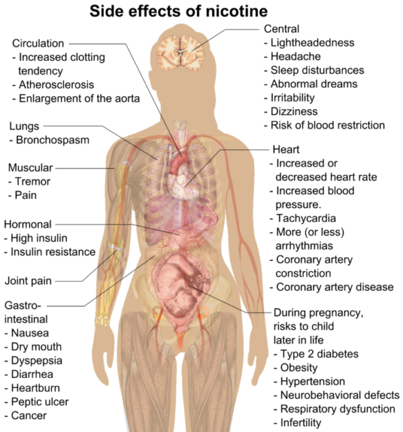 Main side effects of nicotine