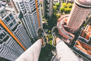 sitting on the roof