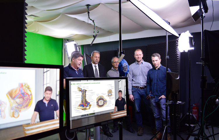 Dr. Azim Mosafer & Prof. Shriniaqa Zarif visiting Lecturio's modern green screen studio